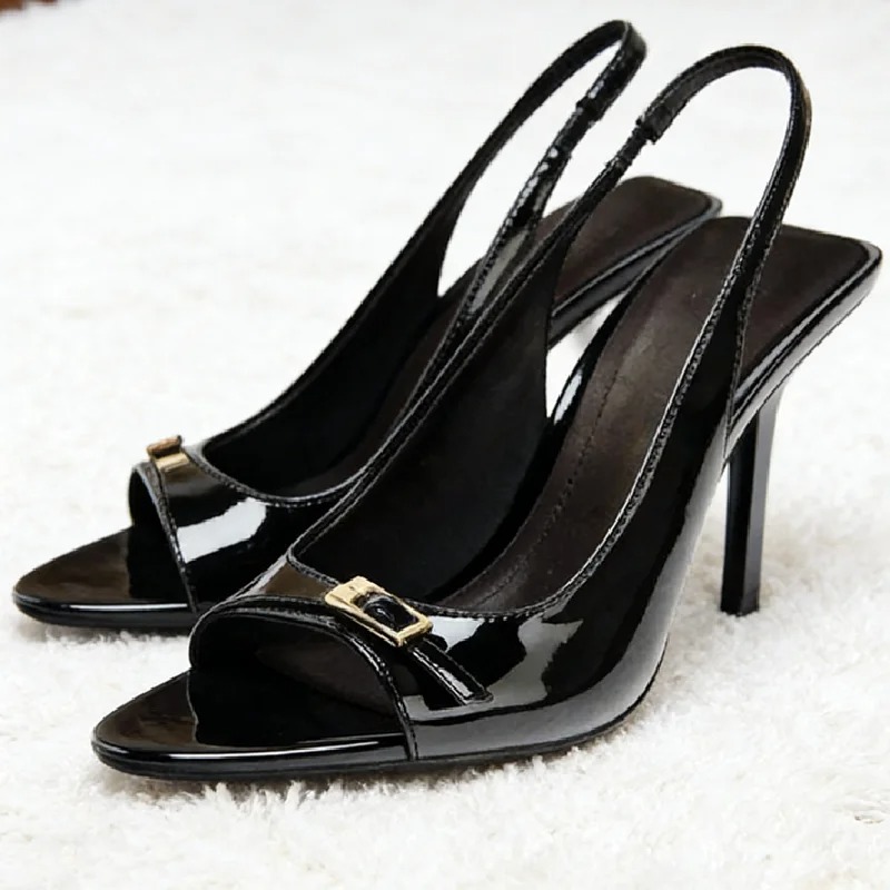 Formal Belt Leather Thin - High Quality Patent Leather Heeled Sandals