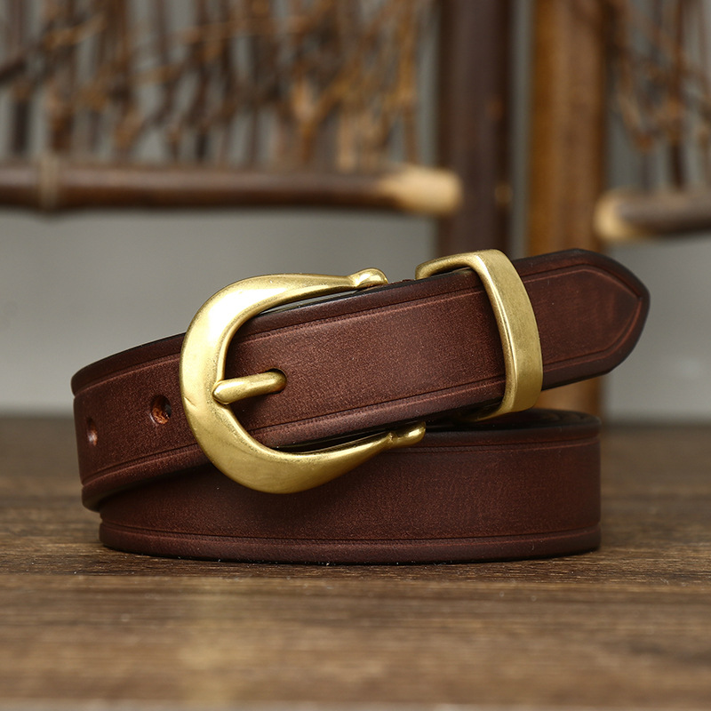 Formal Belt Leather Thin - 85-120cm Women Pure Real Cowhide Genuine