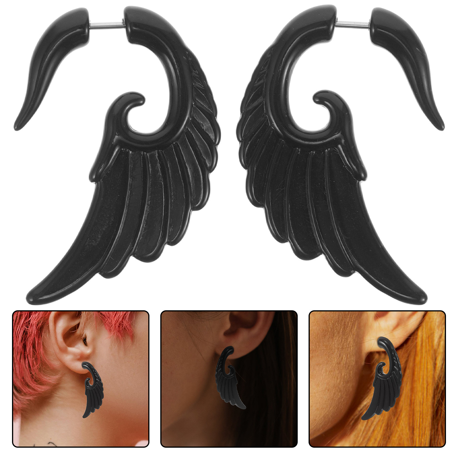 Men'S Hip Formal Wear - 1Pair Acrylic Men Earrings Sleek Taper