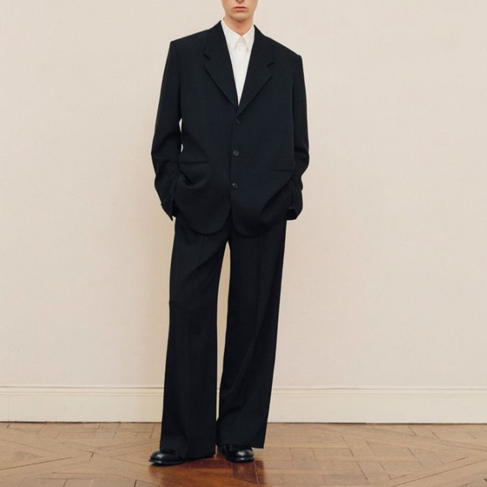 Men Formal Wear Jacket - Men's Black Oversized Suit Set Single