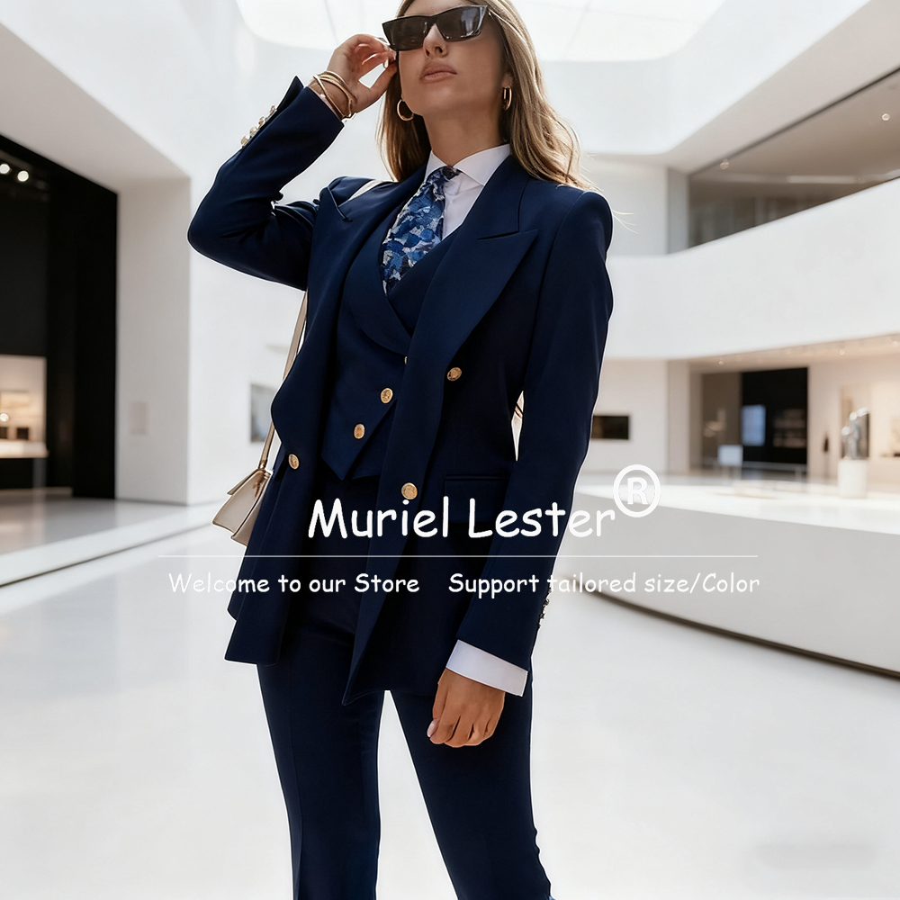 Elegant Blue Women's Suits Dou - đánh giá và giá Slim Fit Suit Set
