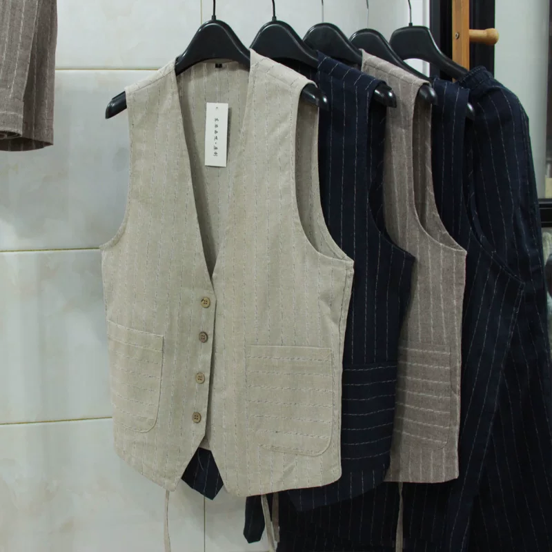 British Casual Linen Vest for  - đánh giá và giá Men Linen Formal Wear