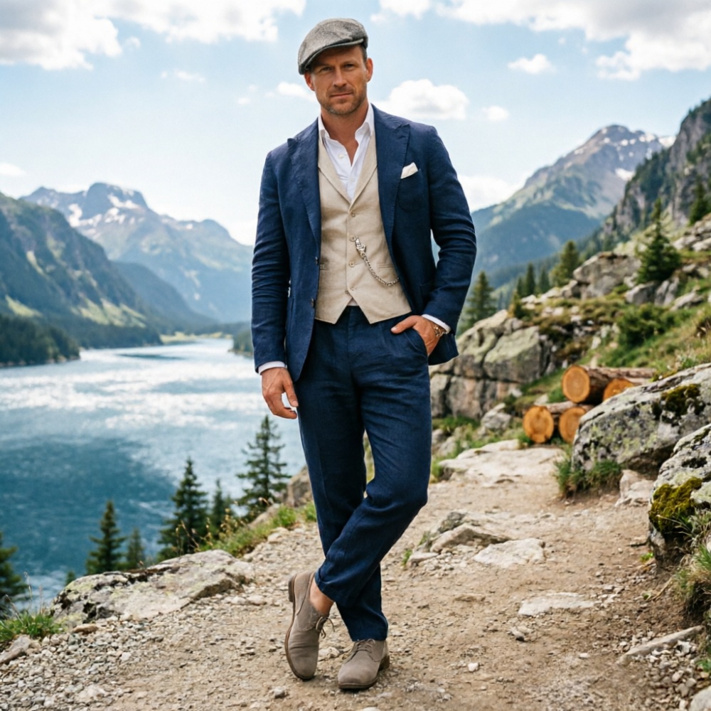 Sage Green Linen Men 3 Piece S - đánh giá và giá Men Linen Formal Wear