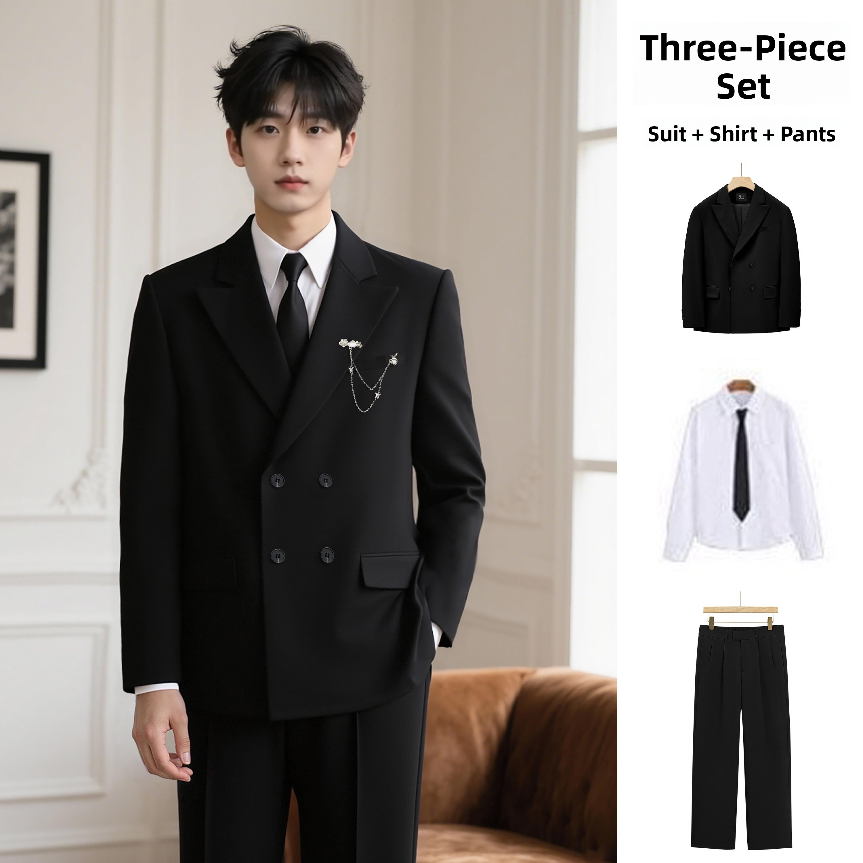 Elegant Double-Row Buttoned Su - đánh giá và giá Men'S Formal Wear For Engagement
