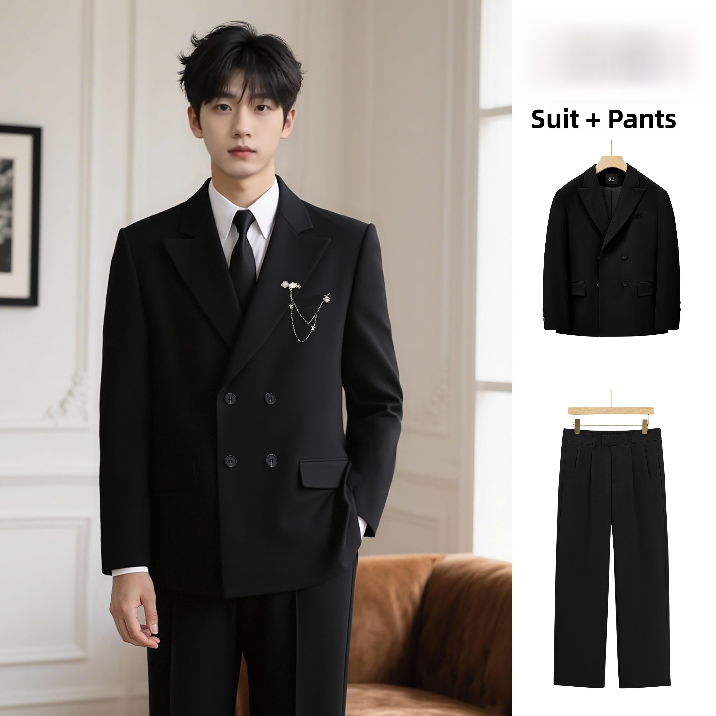 Elegant Double-Row Buttoned Su - đánh giá và giá Men'S Formal Wear For Engagement