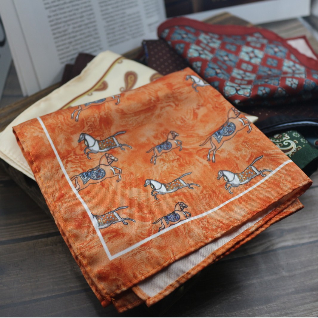 Vintage Print Pocket Square  M - đánh giá và giá Men Formal Wear With Scarf