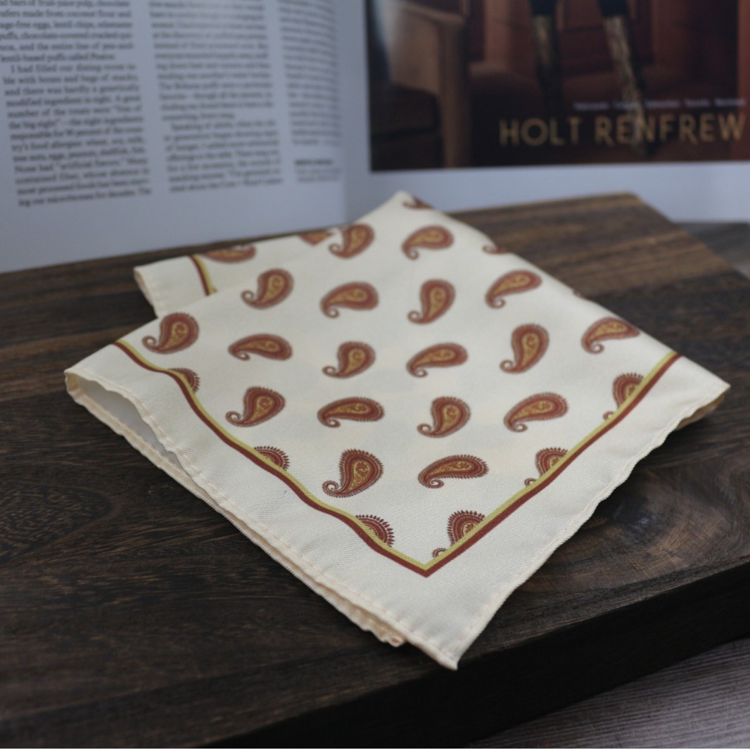 Vintage Print Pocket Square  M - đánh giá và giá Men Formal Wear With Scarf