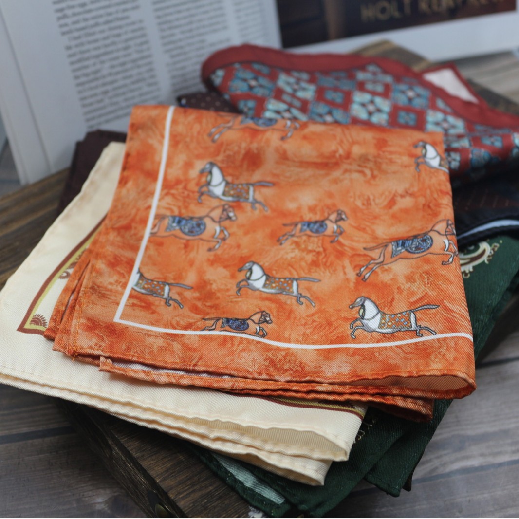 Vintage Print Pocket Square  M - đánh giá và giá Men Formal Wear With Scarf