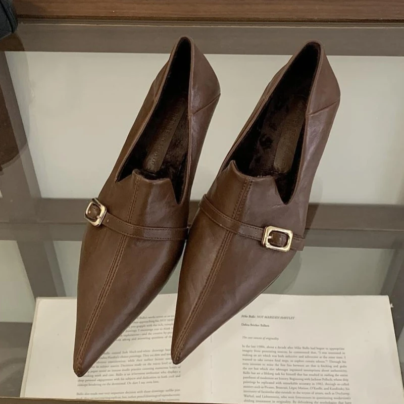 Elegant Kitten Heel Women Pump - đánh giá và giá Formal Belt Leather Thin