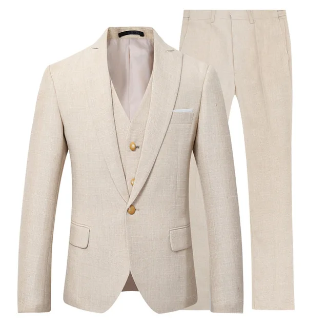 Beige Ivory Men Suit Casual Li - đánh giá và giá Men Linen Formal Wear