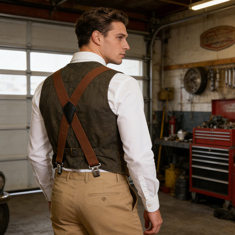 Retro Y-back Men's Suspenders  - đánh giá và giá Suspender Clip Formal