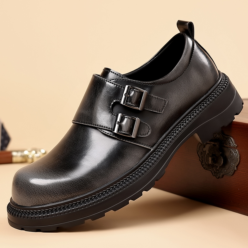 Retro Brown Men's Leather Casu - đánh giá và giá Men Formal Wear Brown