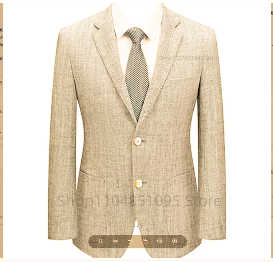 Men's Slim Fit Linen Suit Blaz - đánh giá và giá Men Linen Formal Wear
