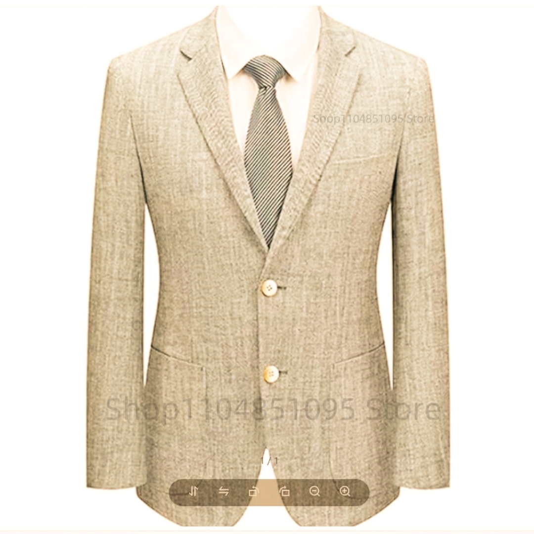 Men's Slim Fit Linen Suit Blaz - đánh giá và giá Men Linen Formal Wear