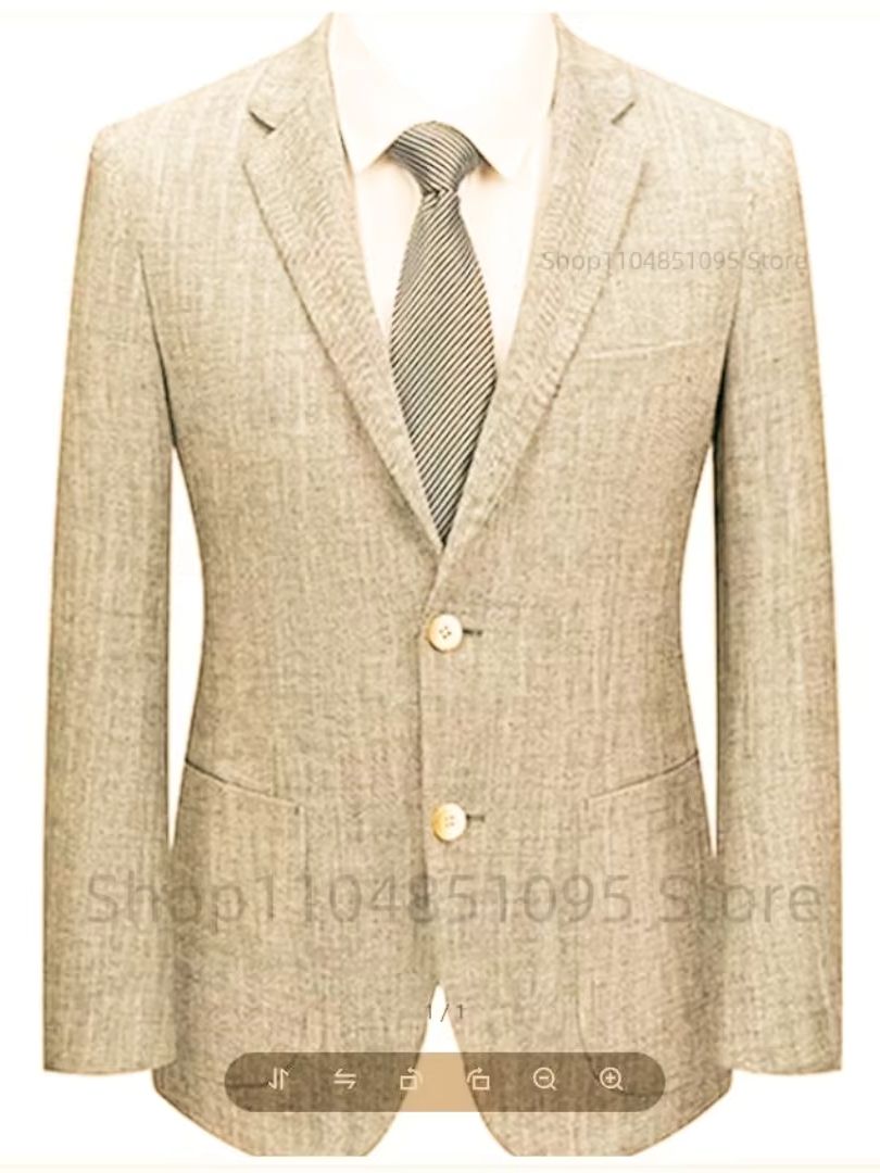 Men's Slim Fit Linen Suit Blaz - đánh giá và giá Men Linen Formal Wear