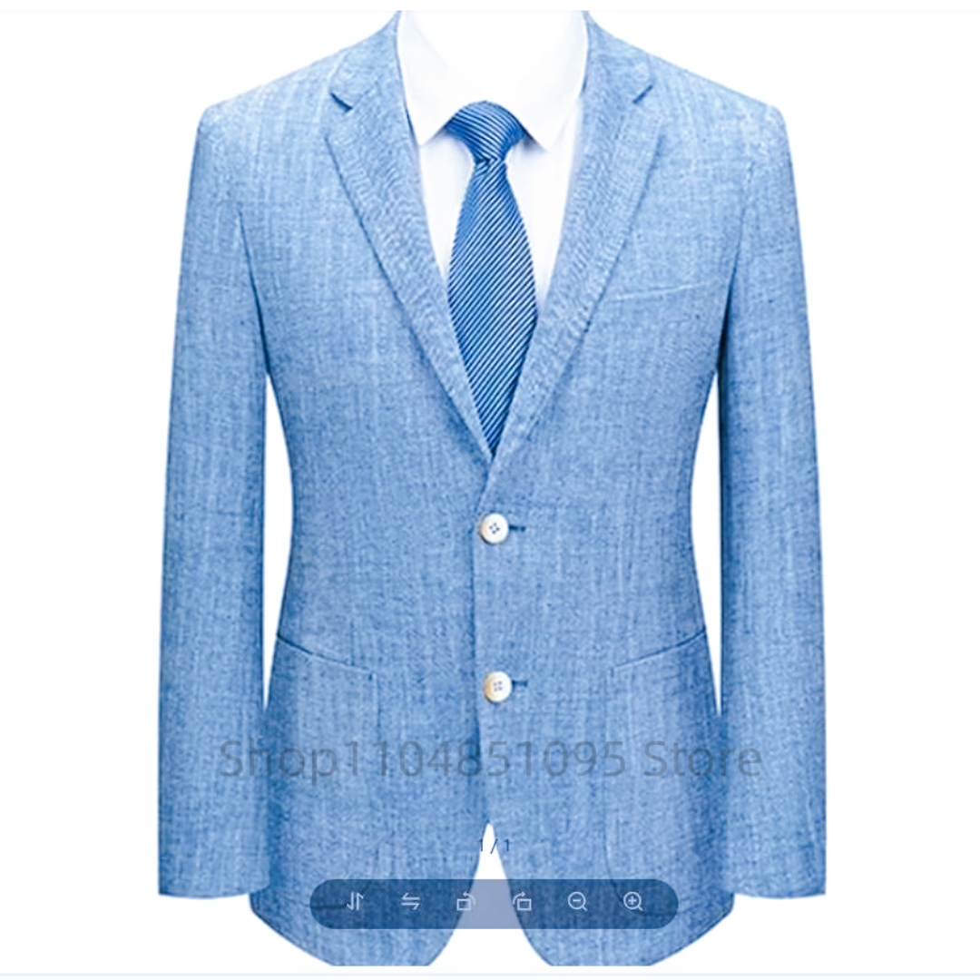 Men's Slim Fit Linen Suit Blaz - đánh giá và giá Men Linen Formal Wear