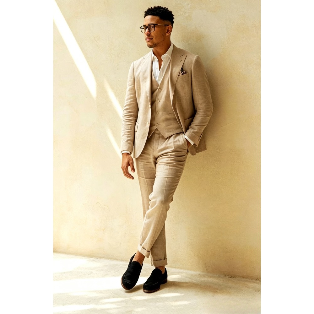 Sage Green Linen Wedding Suits - đánh giá và giá Men Linen Formal Wear