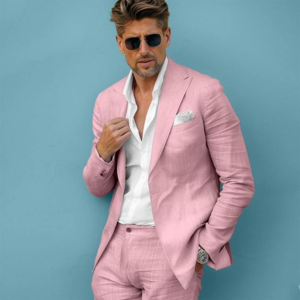 Linen Wedding Men Suits Slim F - đánh giá và giá Men Linen Formal Wear
