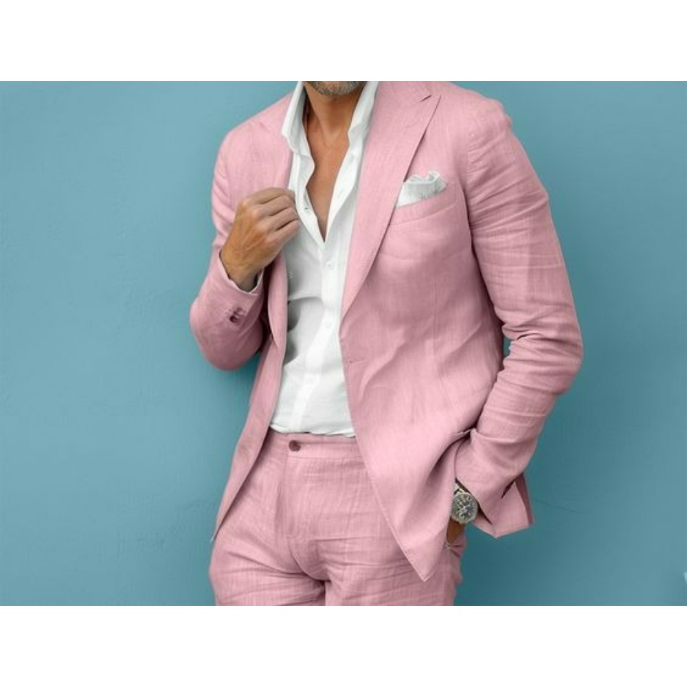 Linen Wedding Men Suits Slim F - đánh giá và giá Men Linen Formal Wear
