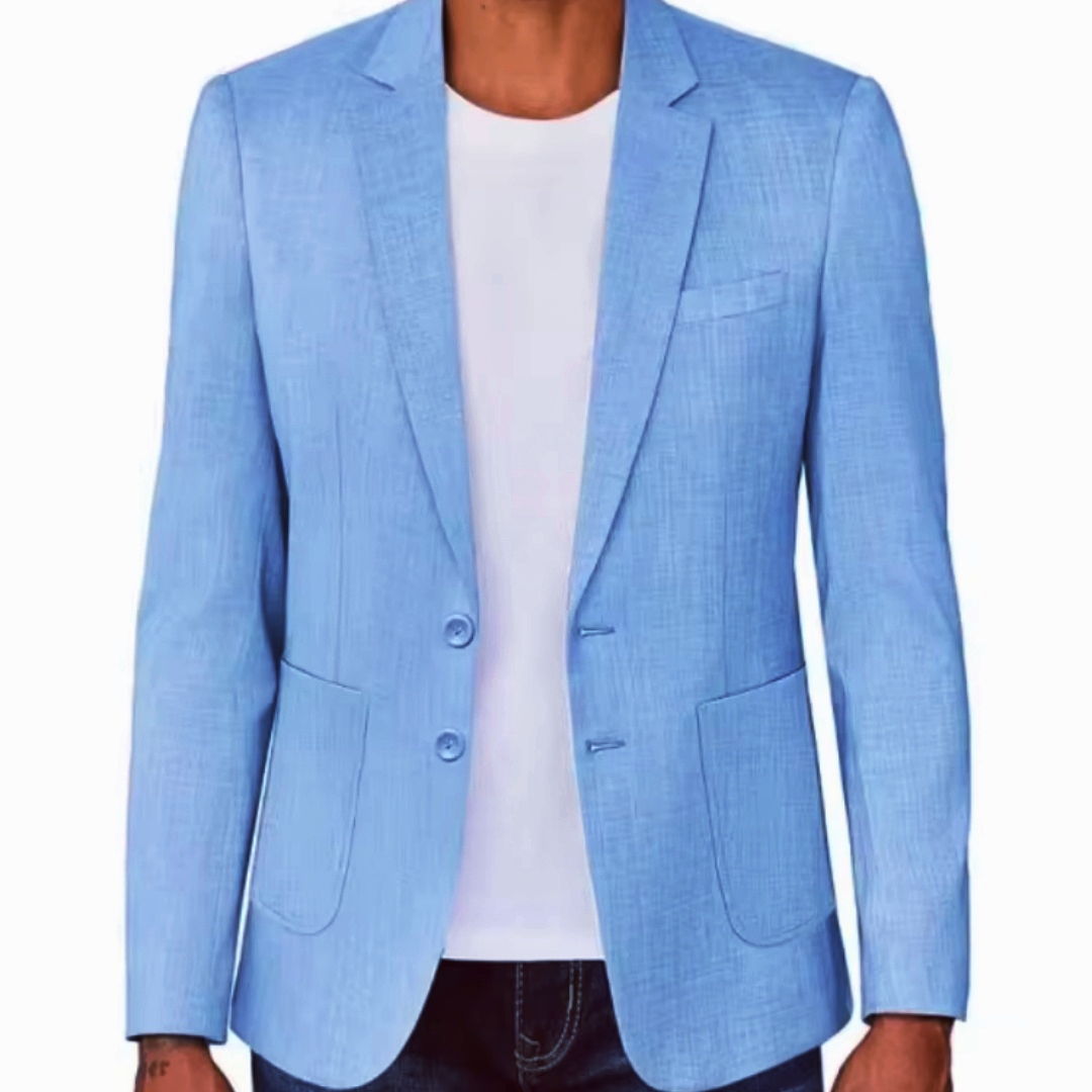 Slim Fit Men's Beige/Blue Line - đánh giá và giá Men Linen Formal Wear