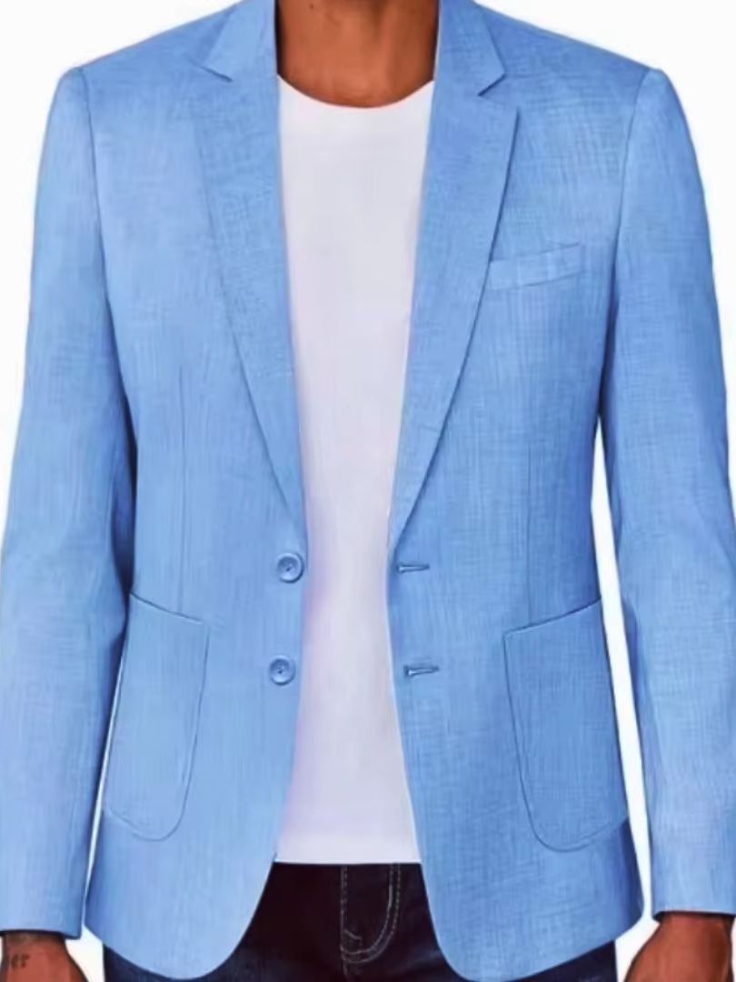 Slim Fit Men's Beige/Blue Line - đánh giá và giá Men Linen Formal Wear