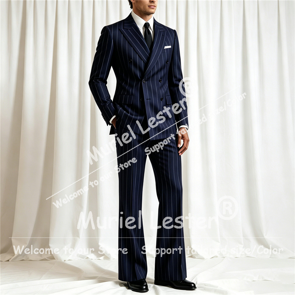 Elegant Stripes Suit Men 2 Pie - đánh giá và giá Men Formal Wear Jacket