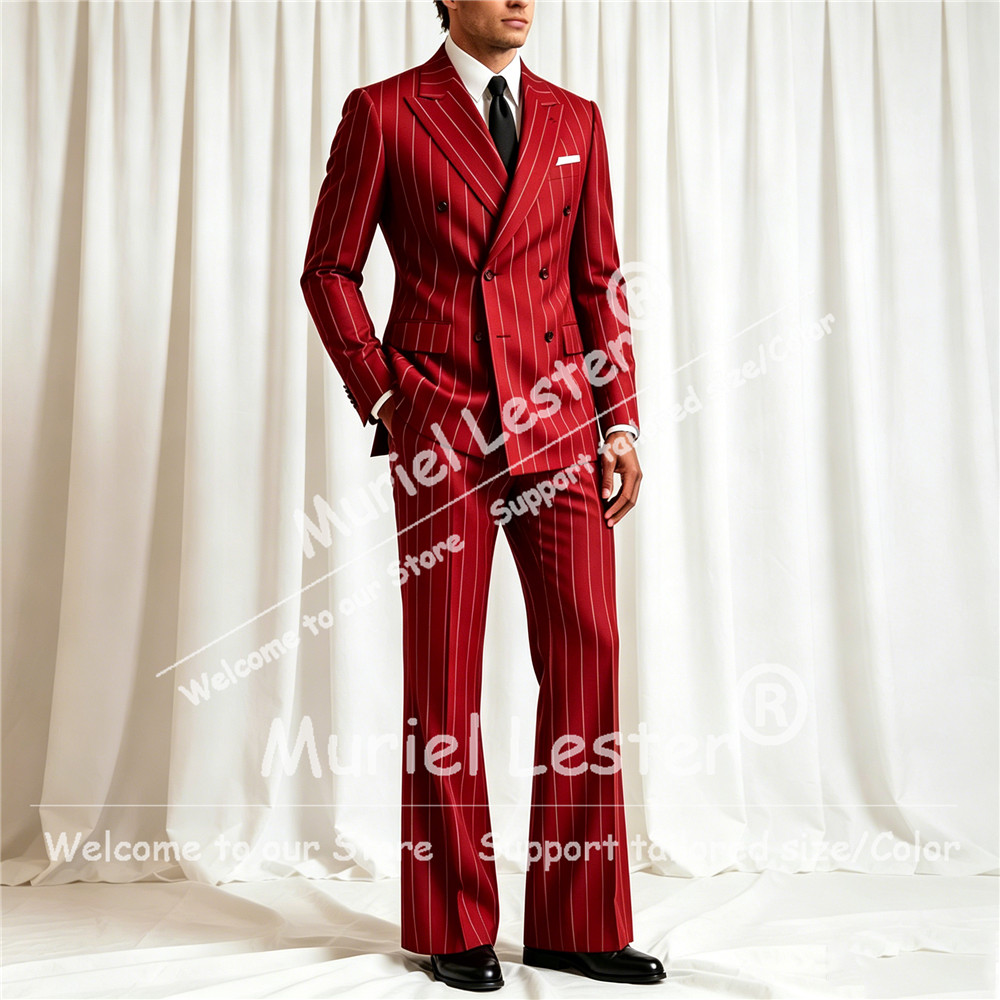 Elegant Stripes Suit Men 2 Pie - đánh giá và giá Men Formal Wear Jacket