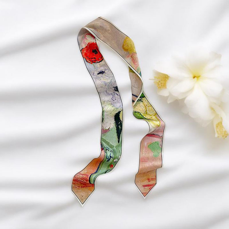 Prints Long Hairband Skinny Ne - đánh giá và giá Silk Tie Woven
