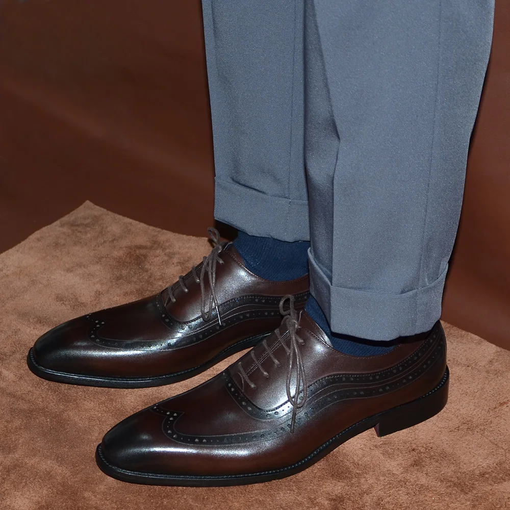 Luxury Mens Wingtip Oxford Dre - đánh giá và giá Men Formal Wear Brown