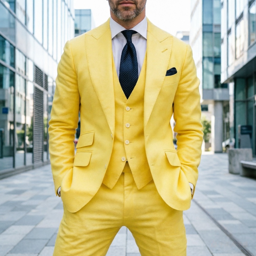 Sky Blue Linen Men Wedding Tux - đánh giá và giá Men Linen Formal Wear
