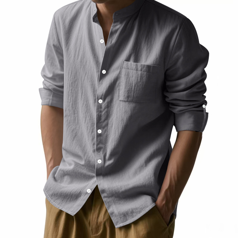 Men's Linen Stand Up Collar Sh - đánh giá và giá Men Linen Formal Wear