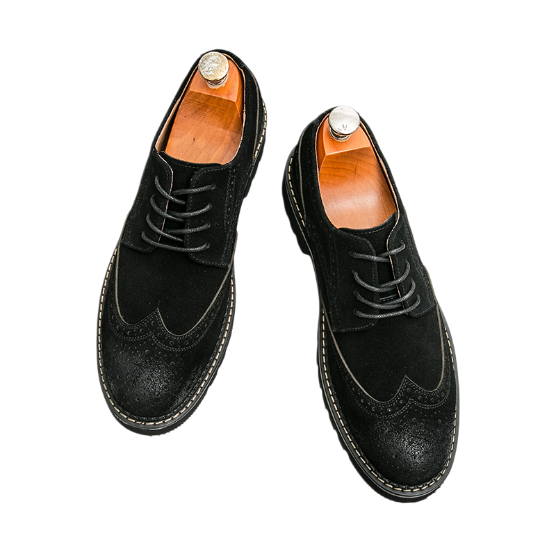 Men's Brown Suede Brogue Oxfor - đánh giá và giá Men Formal Wear Brown