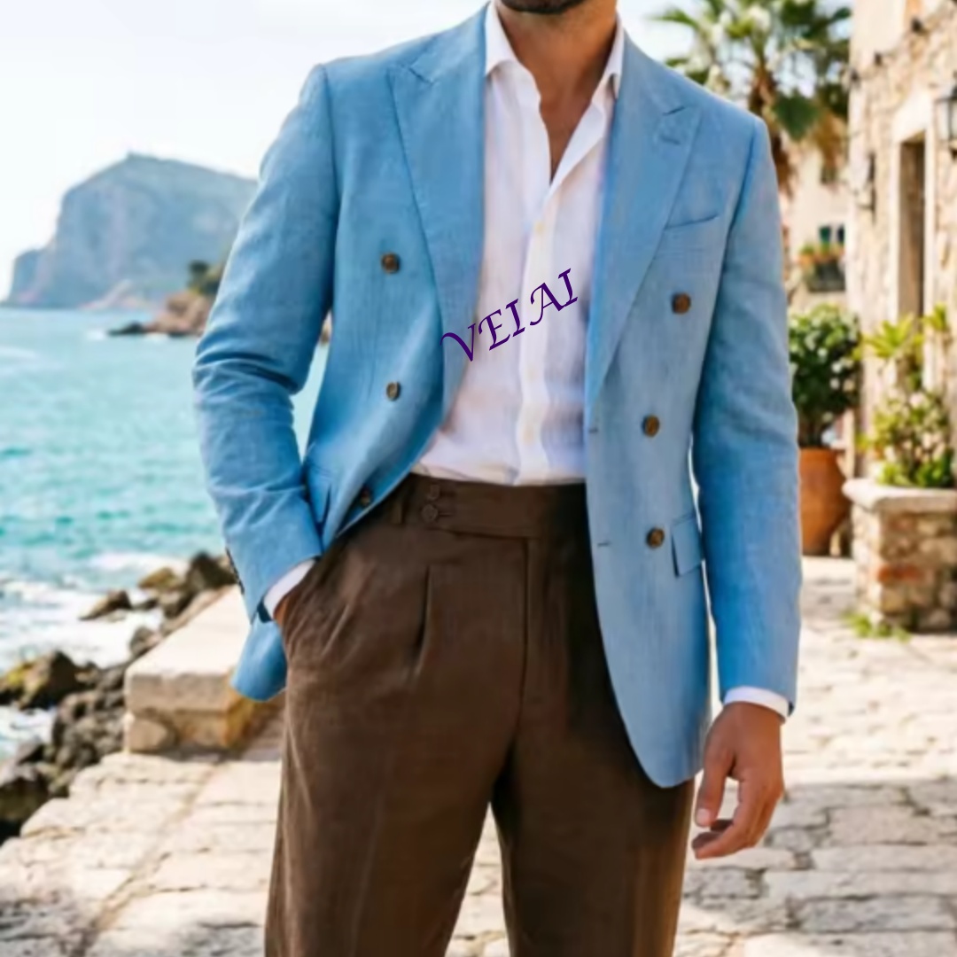 Customized 2 Piece Beige Linen - đánh giá và giá Men Linen Formal Wear